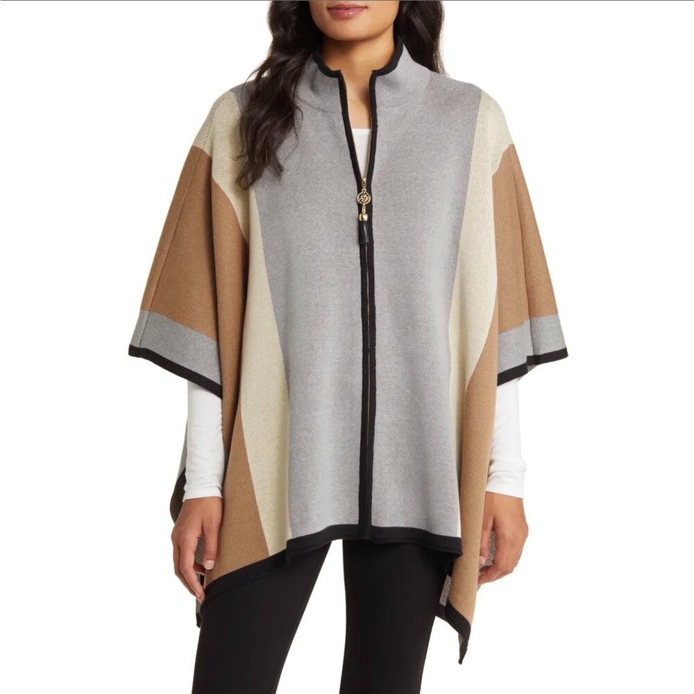 Anne Klein Full Zip Poncho